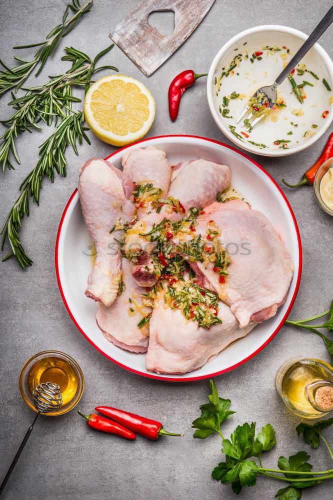 Image, Stock Photo marinate chicken thighs spicy