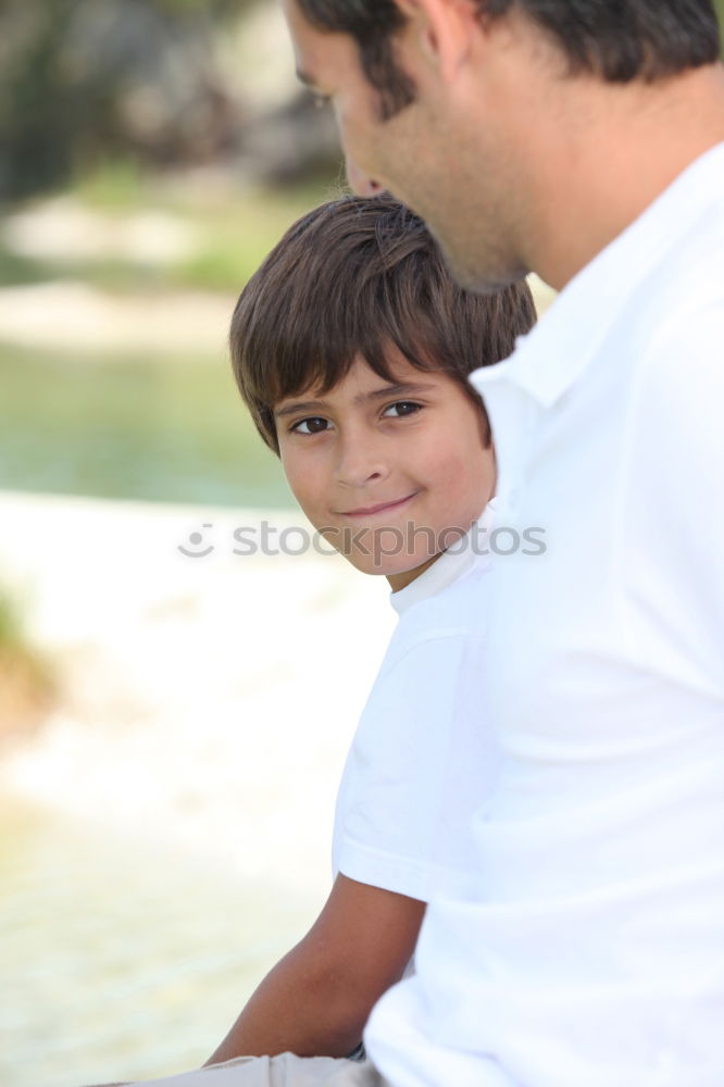 Similar – Image, Stock Photo A father with his baby in his arms