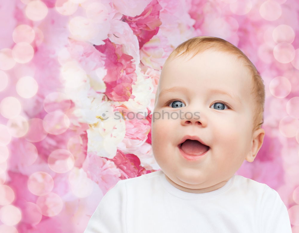 Similar – Little baby girl lying on blanket with colourful polka dots