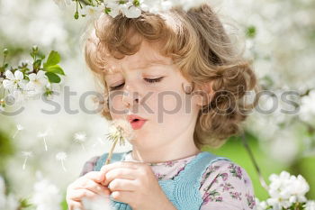 Similar – little girl observing flowers