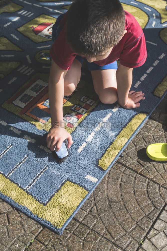 Similar – Image, Stock Photo Child climb a climbing wall