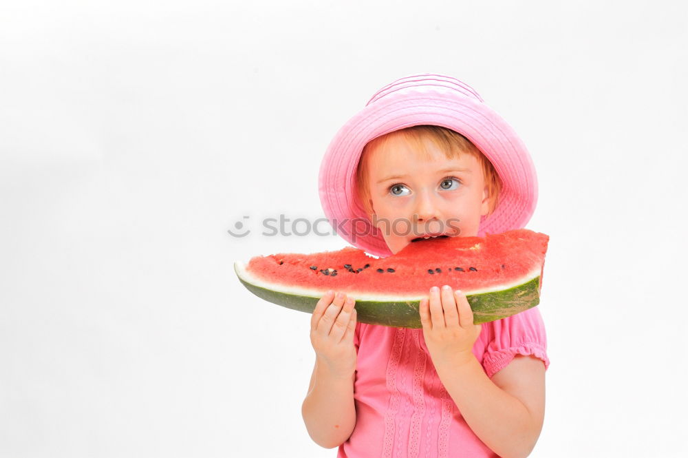 Similar – Image, Stock Photo Beautiful kid girl eating watermelon