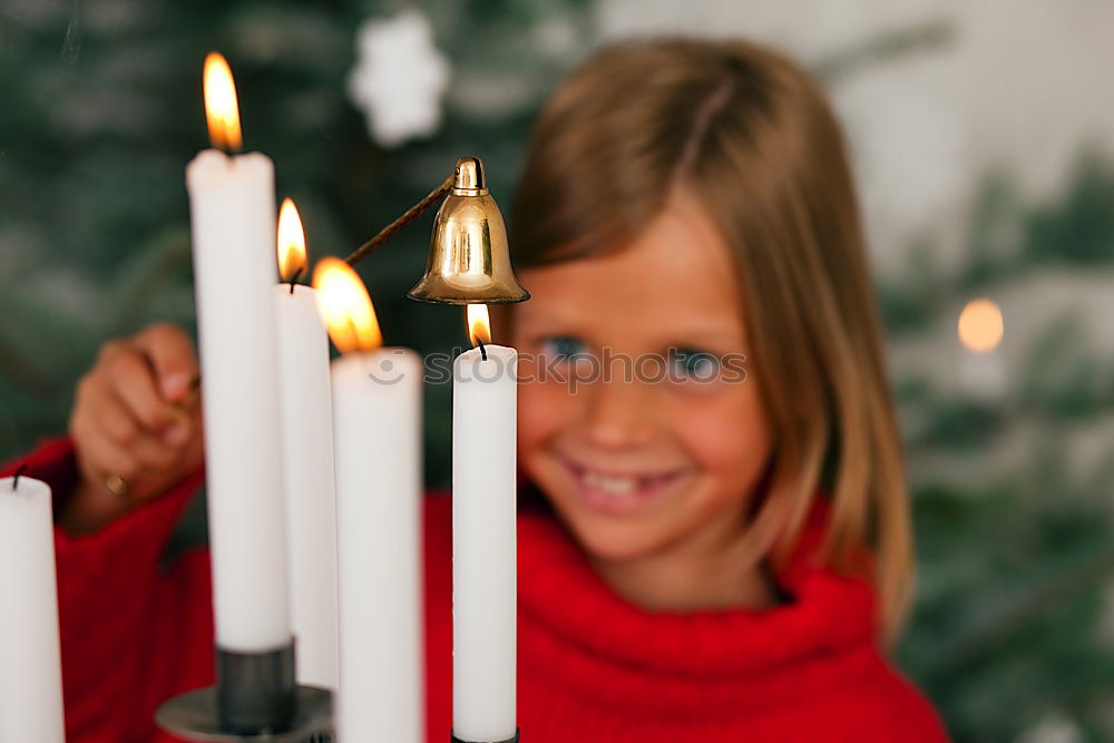 Similar – kid girl drinking hot cocoa at home in winter