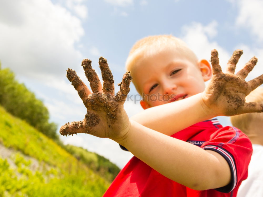 Similar – Image, Stock Photo Little girl discovering nature