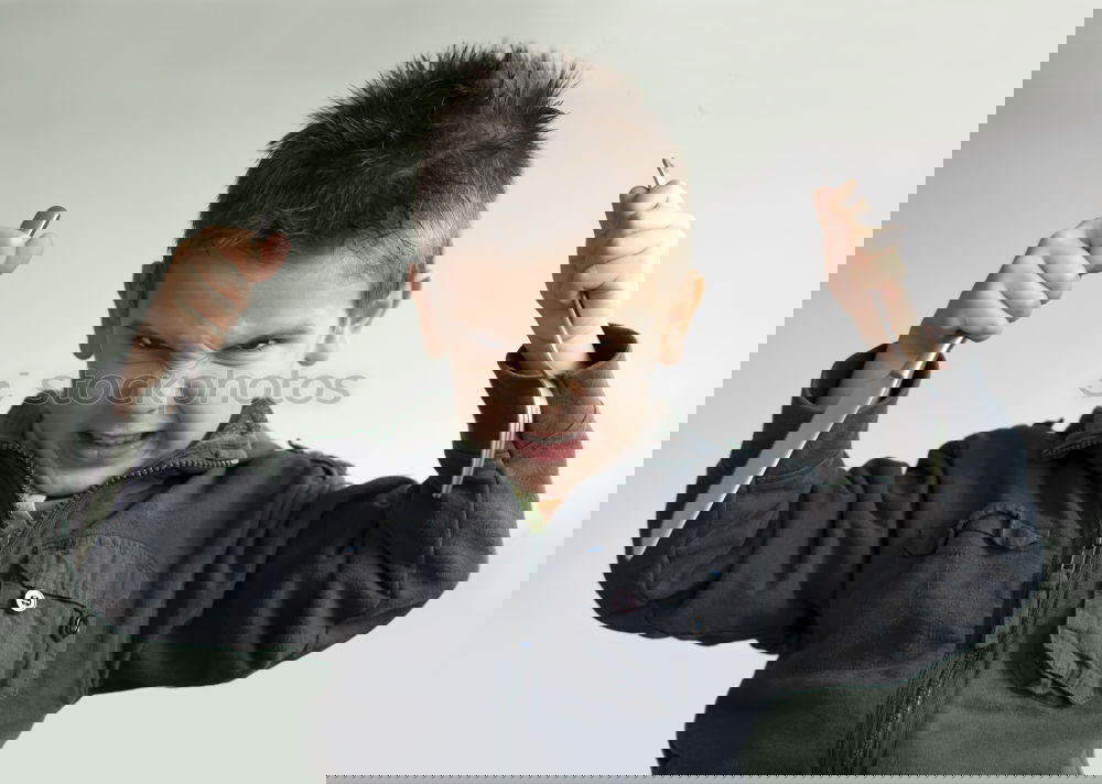 Similar – Image, Stock Photo Boy has fun with confetti
