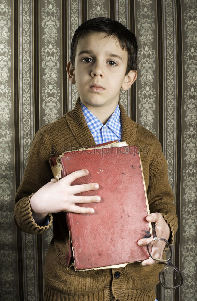 Image, Stock Photo Handsome elegant young fashion man in trendy costume suit, old door wooden background