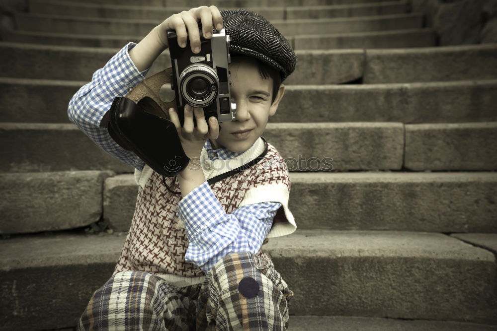 Similar – Image, Stock Photo Happy boy with camera