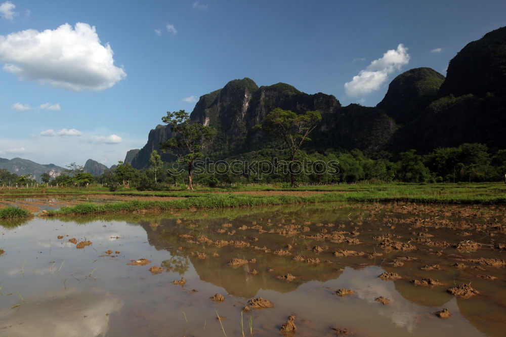 Similar – Image, Stock Photo Landscape Vietnam. River view in the dim light of dusk at Ninhbinh, Tam Coc, Vietnam