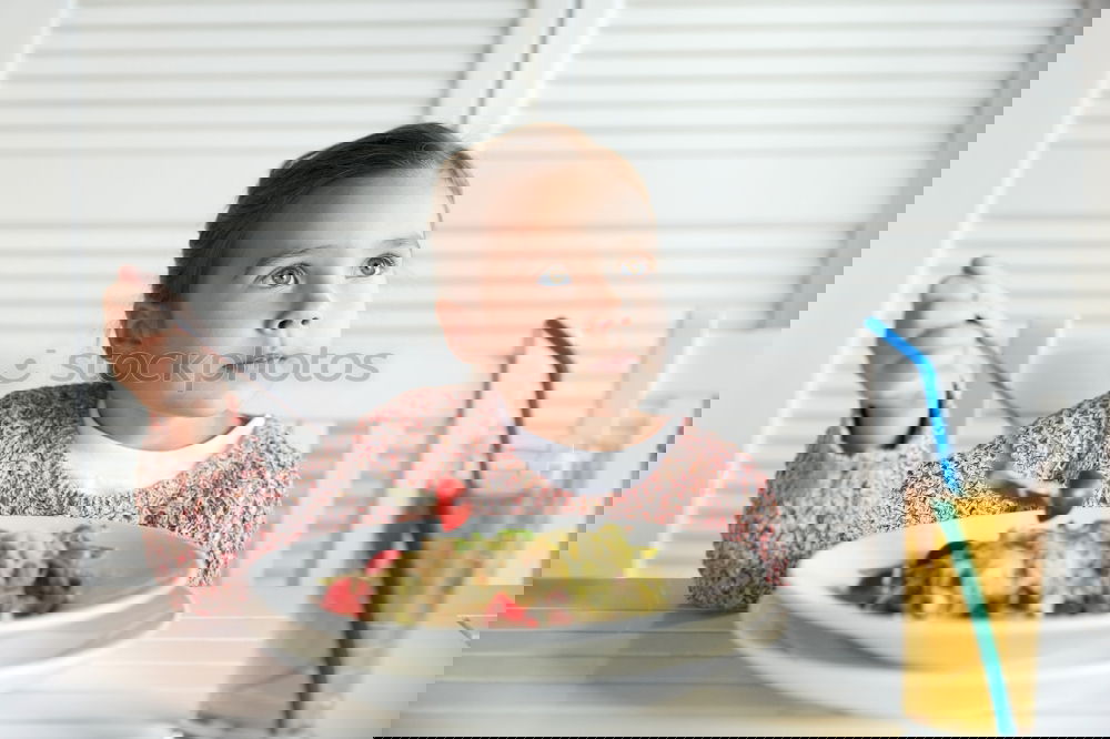 Similar – Image, Stock Photo Sad child with a meal Food