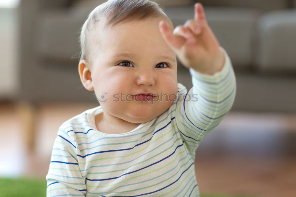 Similar – Image, Stock Photo Happy baby playing with toy blocks.