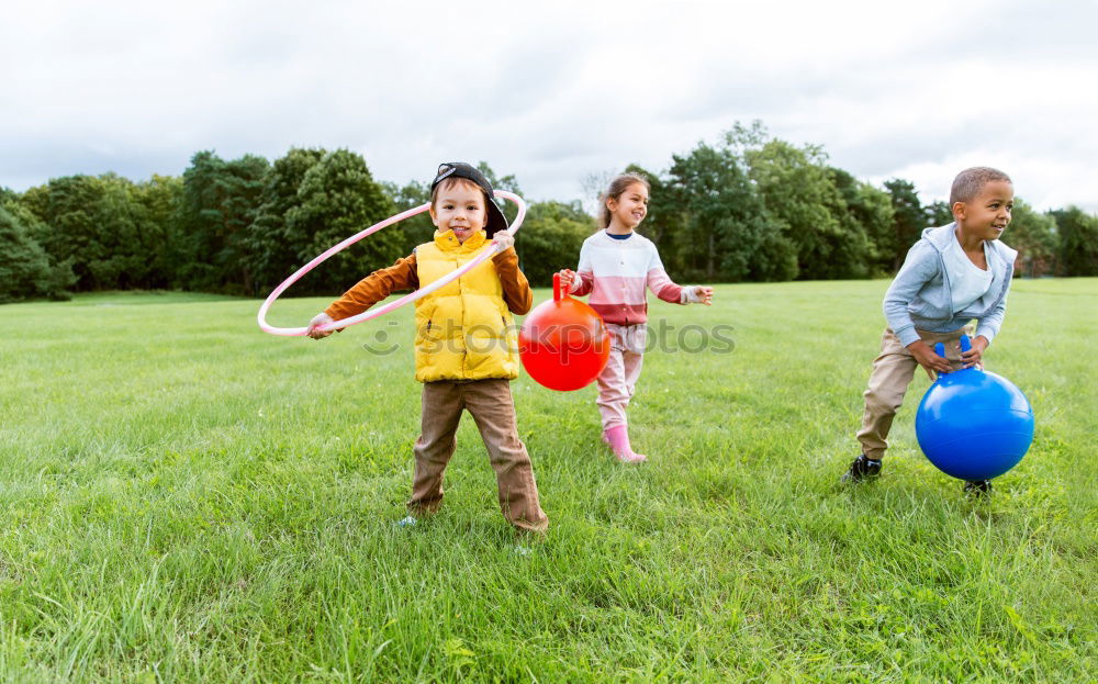 Similar – Image, Stock Photo Children play mini golf in the garden