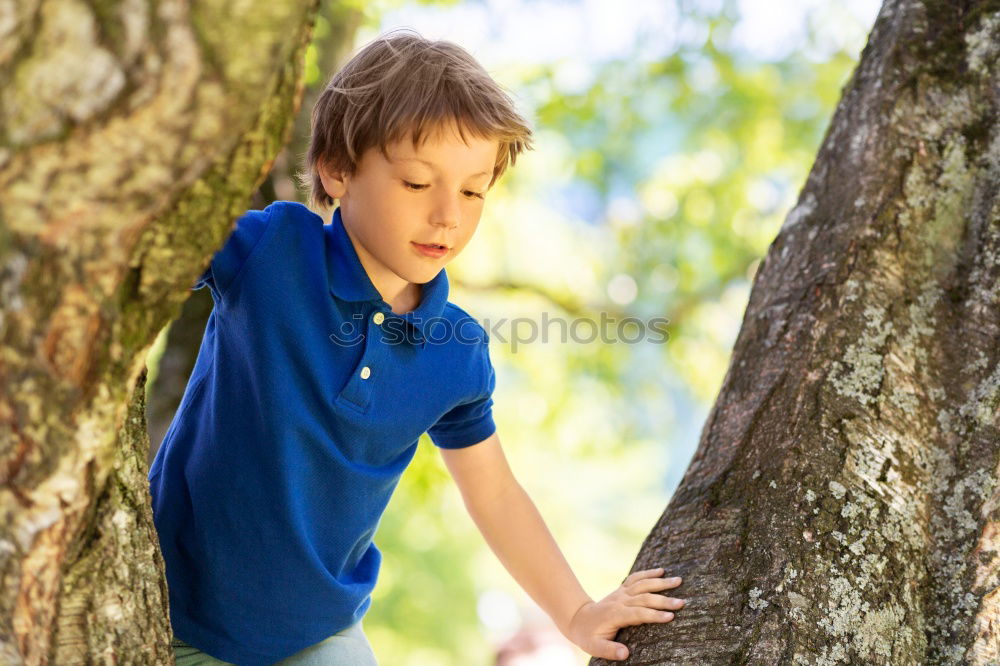 Little boy in the forest