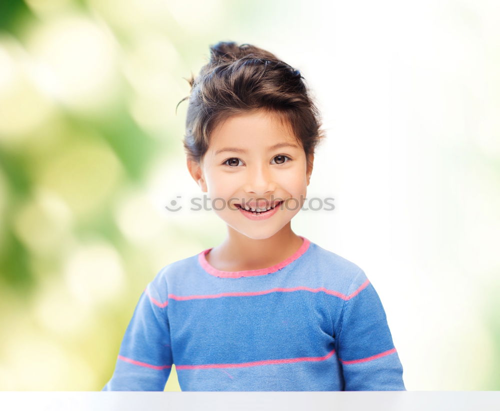 Similar – Image, Stock Photo Cute and happy little girl portrait outdoors