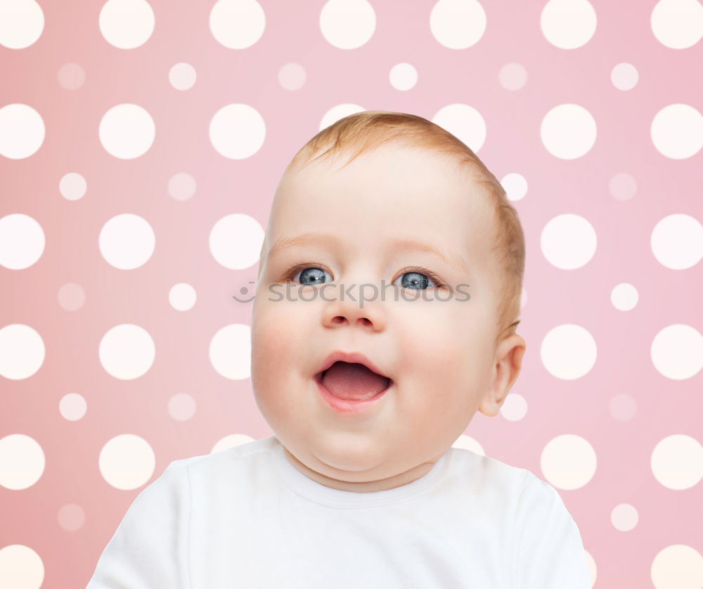 Similar – Little baby girl lying on blanket with colourful polka dots