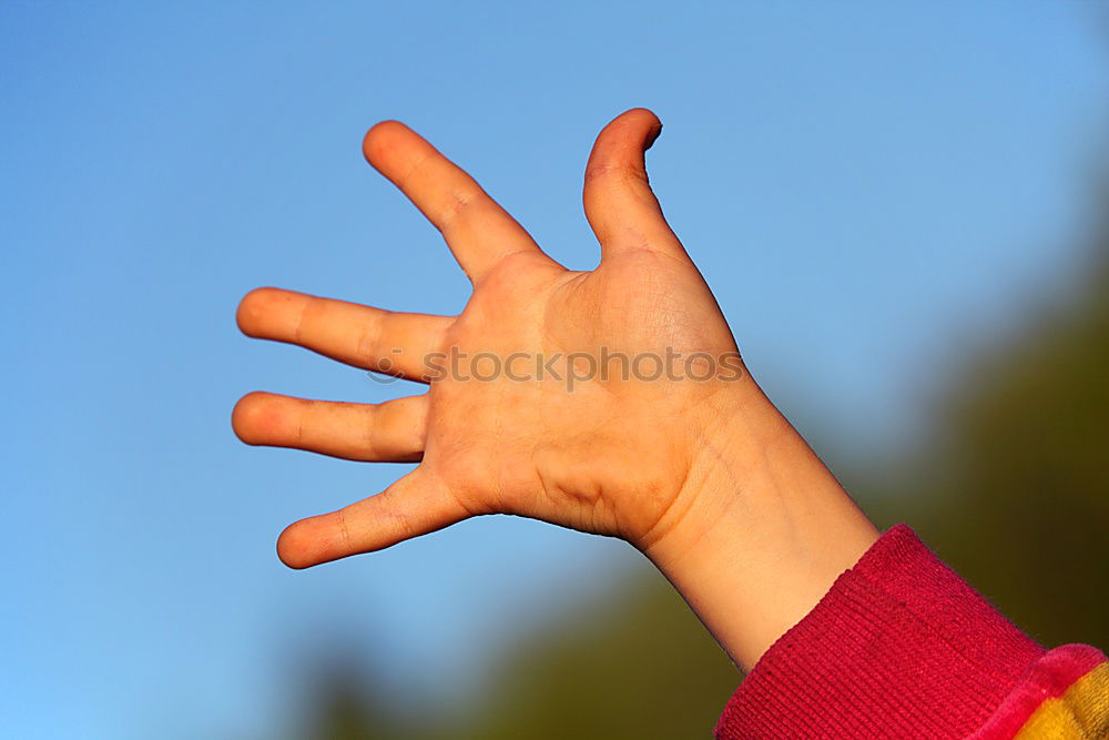 Similar – Image, Stock Photo Dirty male palm raised up