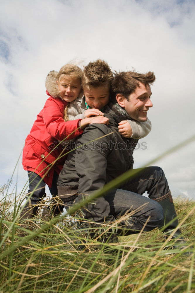 Similar – Granny sitting with her grandson on a meadow in nature