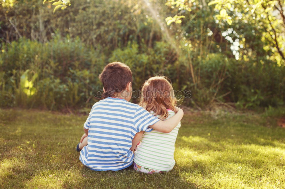 Similar – Image, Stock Photo brothers sitting in the field