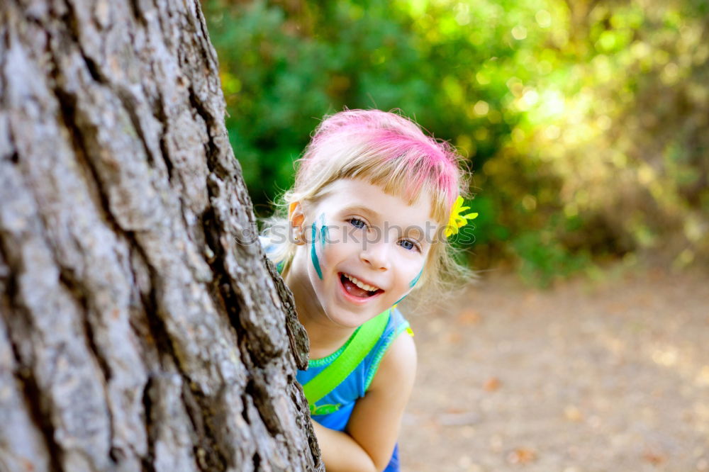 Similar – Image, Stock Photo Happy little girl playing on the playground at the day time