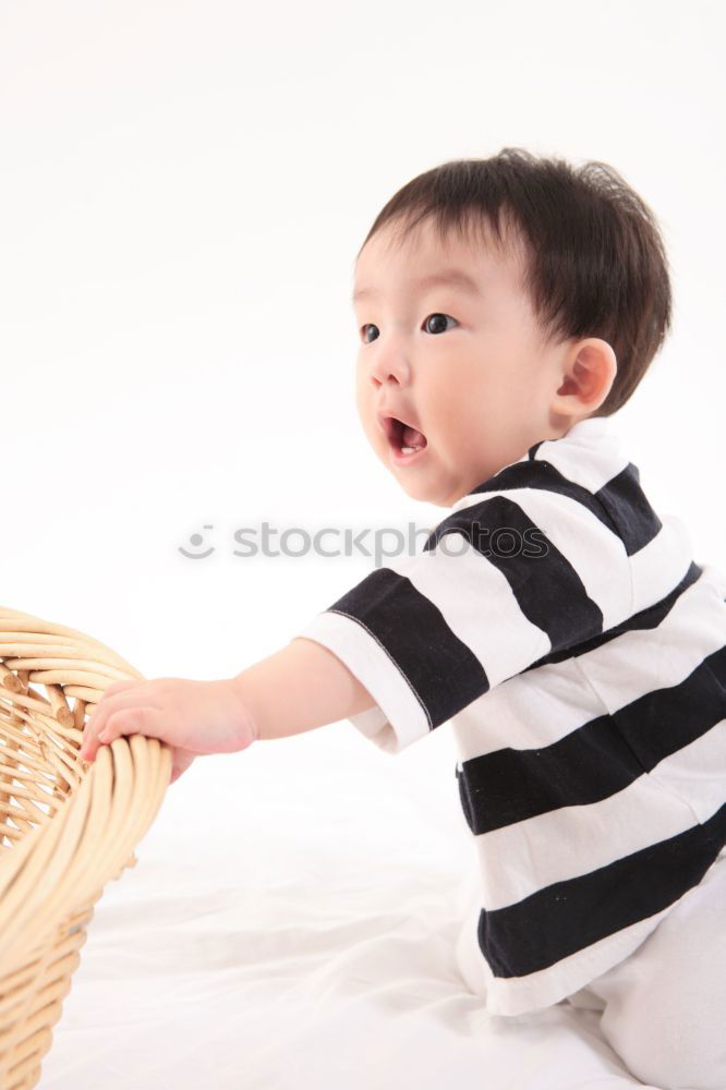 Similar – Image, Stock Photo Baby girl two months old smiling to her mother at home