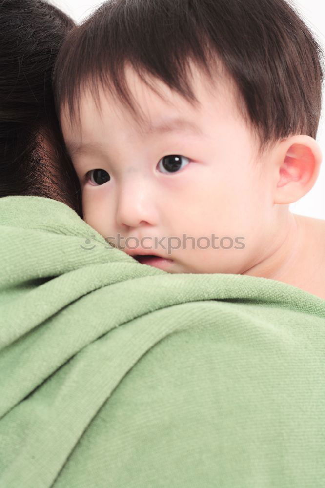Similar – Image, Stock Photo Baby girl two months old smiling to her mother at home