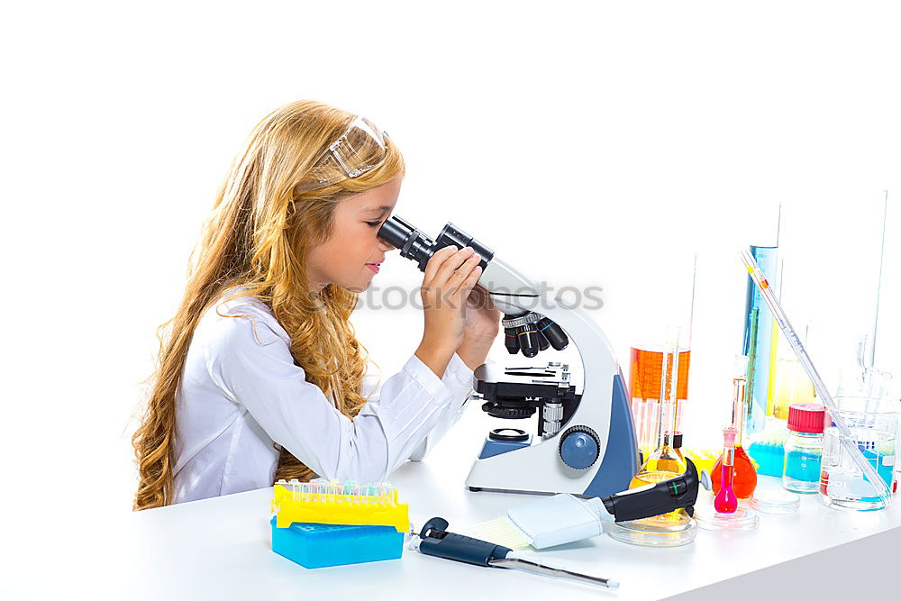 Similar – Image, Stock Photo Woman looking at microscope