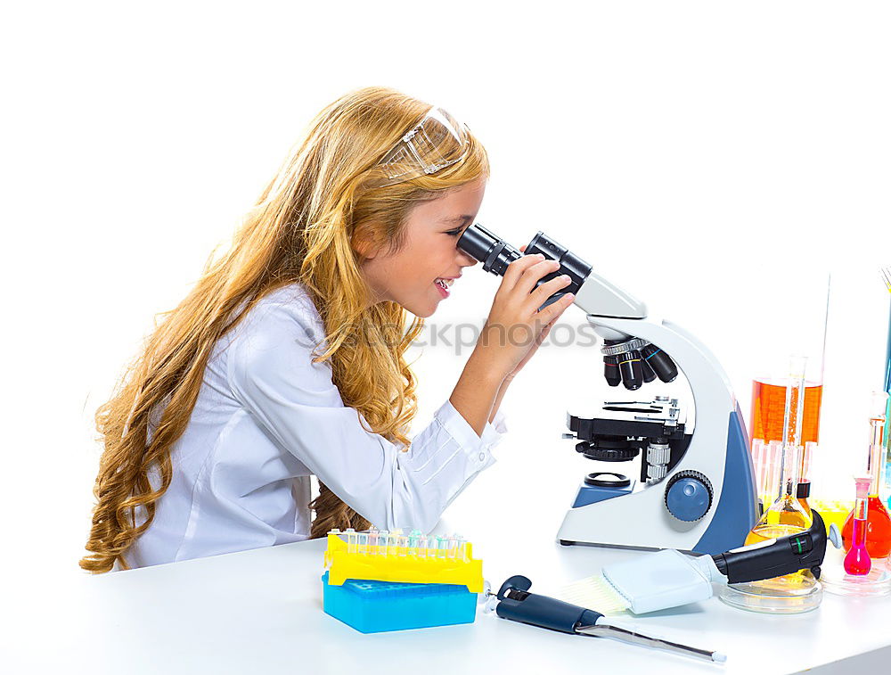 Similar – Image, Stock Photo Woman looking at microscope