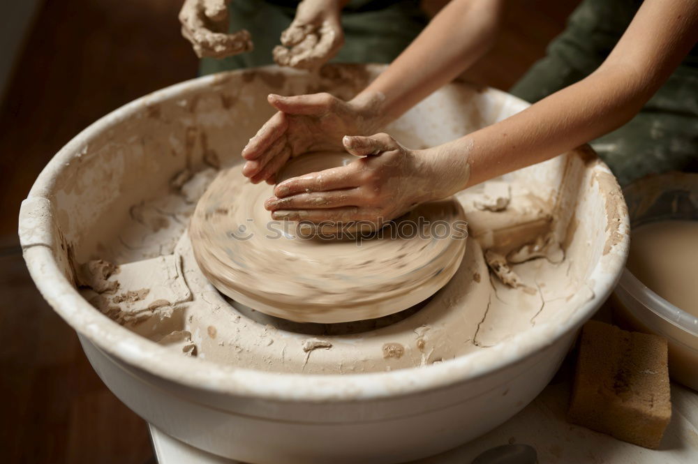 Similar – Image, Stock Photo Person working with clay