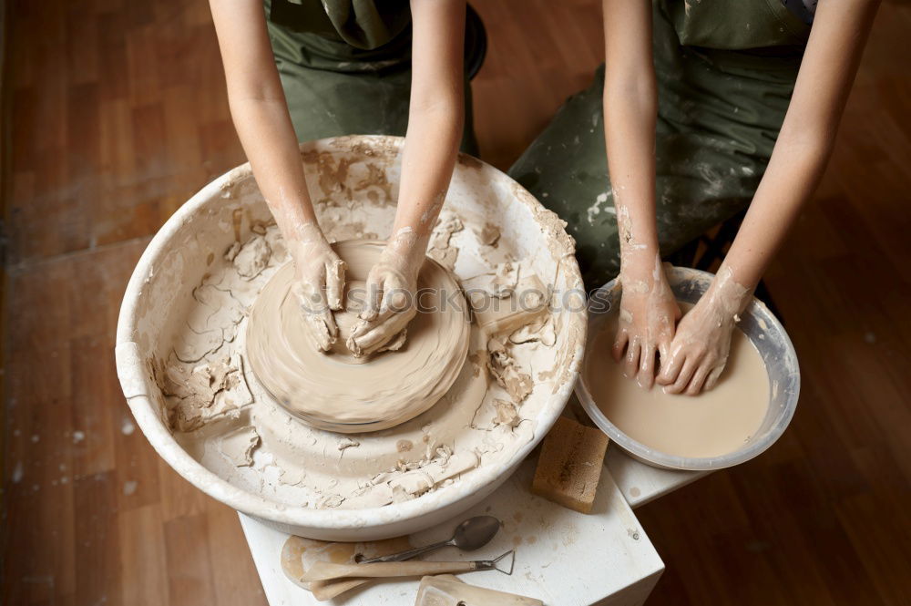 Similar – Image, Stock Photo Person working with clay