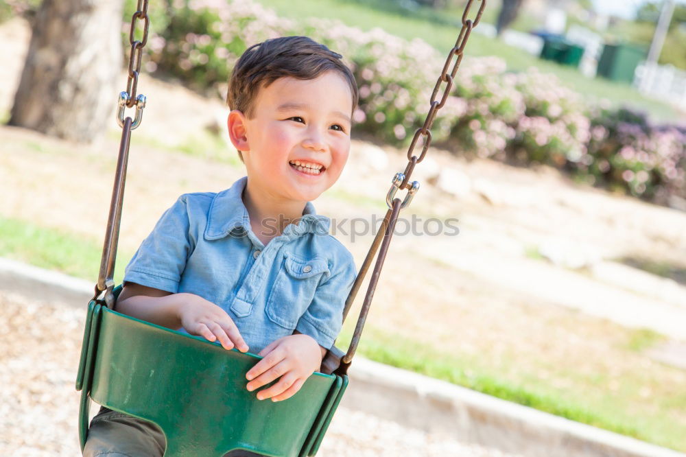 Similar – Image, Stock Photo young boy on a swing Joy