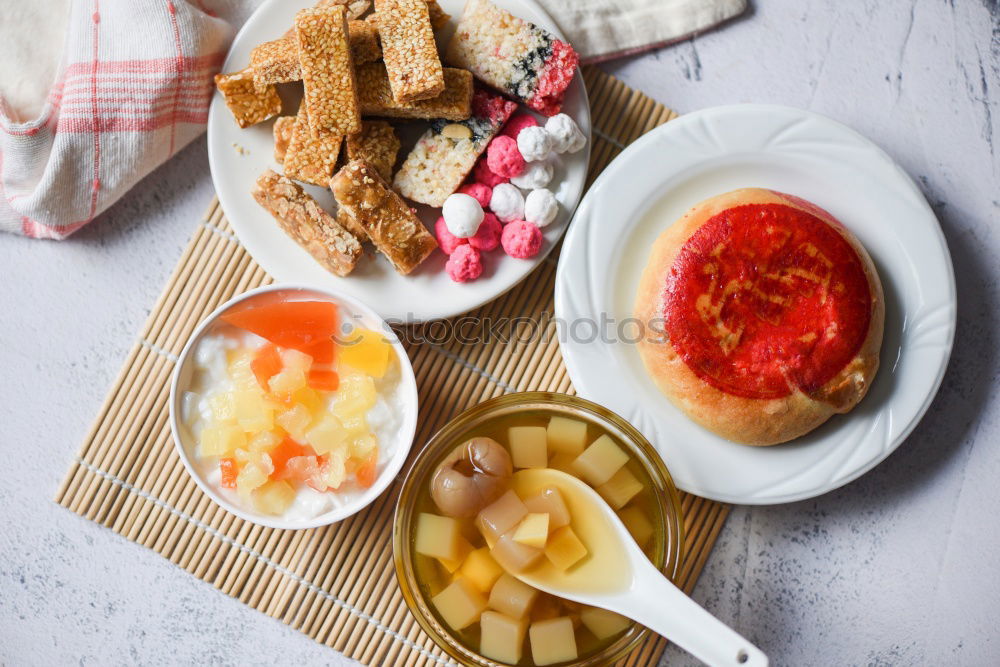 Similar – Image, Stock Photo Crop person making raspberry biscuits