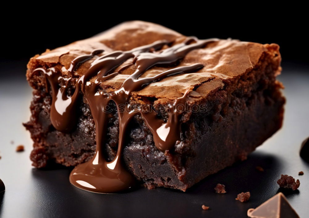 Similar – Image, Stock Photo stack of square pieces of baked brown brownie pie