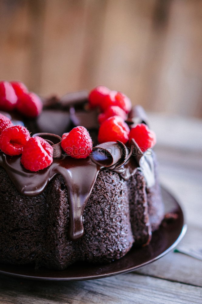 Similar – Image, Stock Photo Black Forest cherry cake on rustic wood