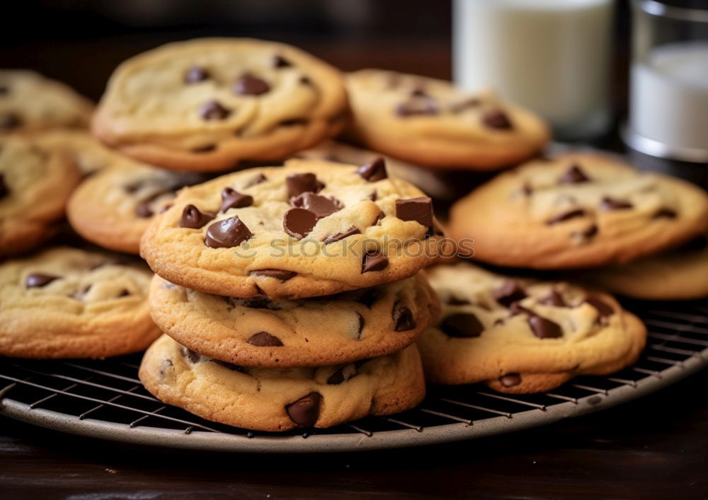 Similar – Image, Stock Photo Double Chocolate Chip Cookies