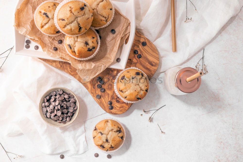 Similar – fresh bread and baked goods on wooden