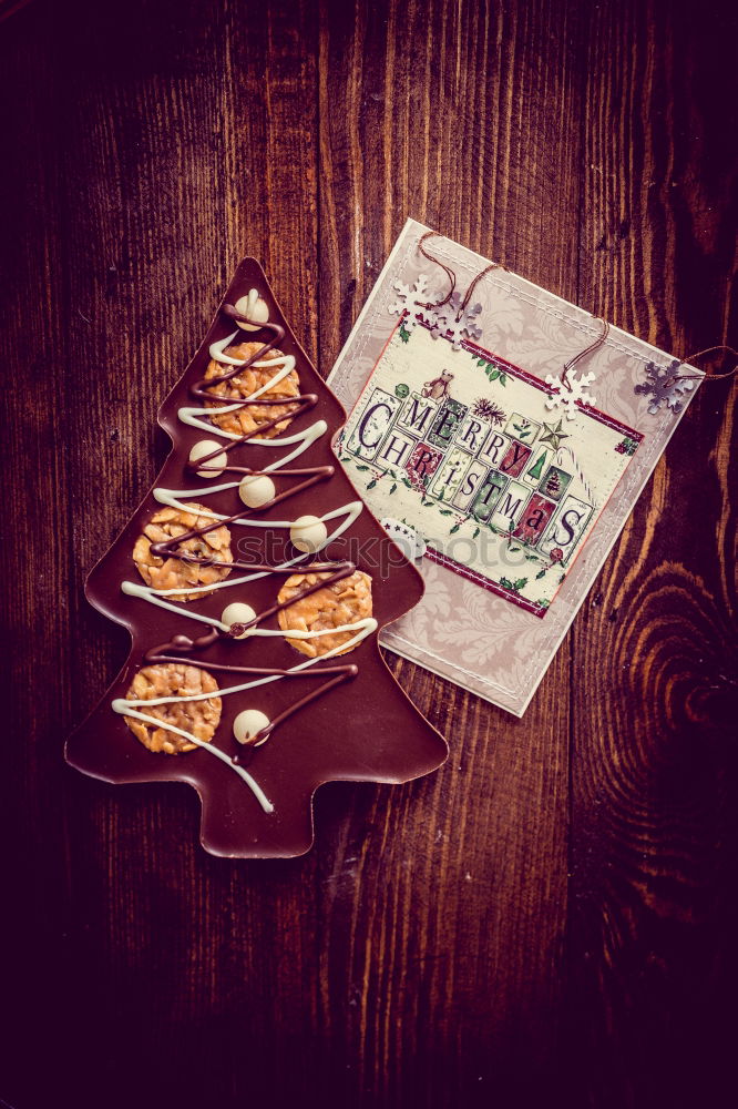 Similar – Image, Stock Photo wooden ornaments with Christmas message on the table ready