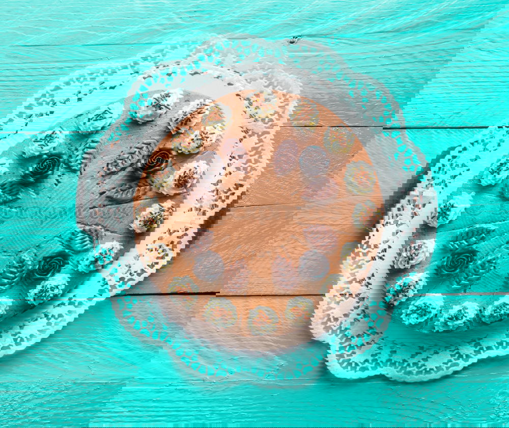 Similar – Image, Stock Photo Black Forest cherry cake on turquoise wood