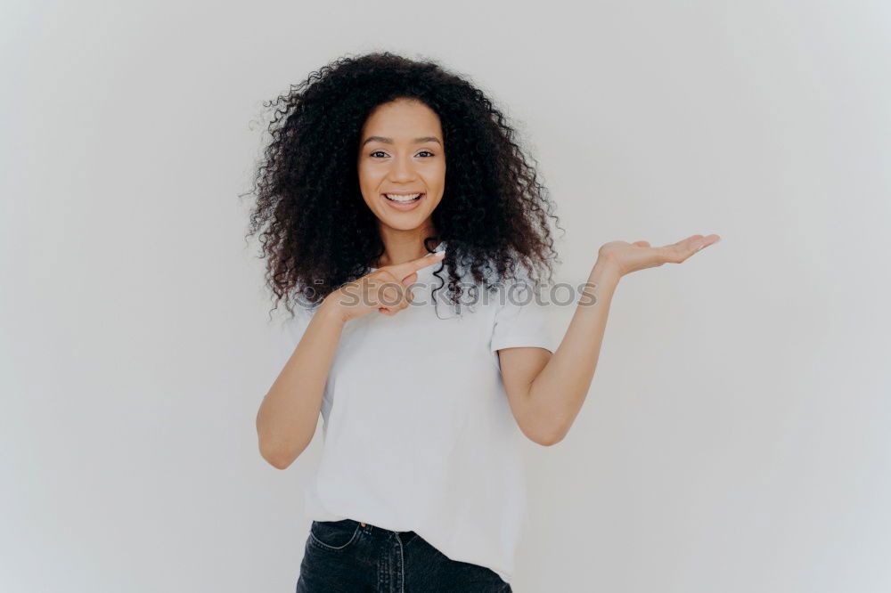Similar – Image, Stock Photo African woman listening to music with earphones and smartphone