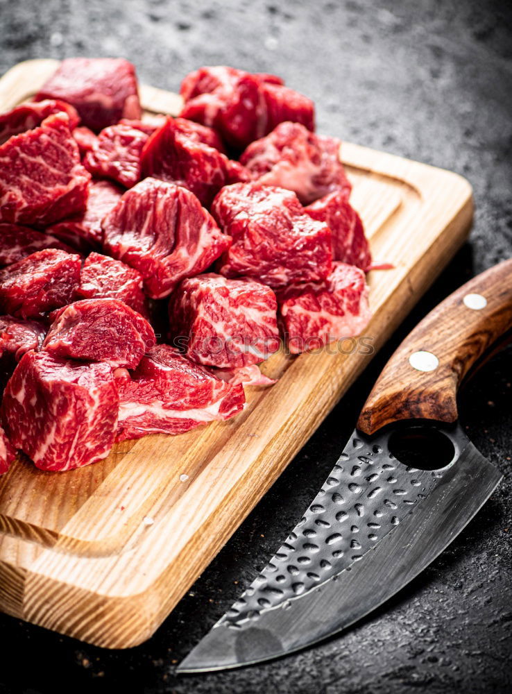 Similar – Image, Stock Photo Meat cubes for goulash