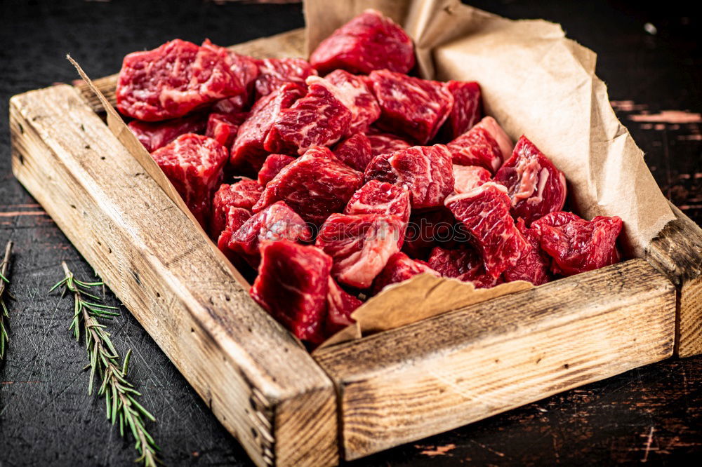 Similar – Image, Stock Photo Meat cubes for goulash