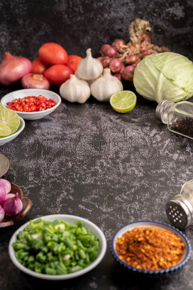 Similar – Image, Stock Photo Lentils with fresh vegetables and ingredients for cooking