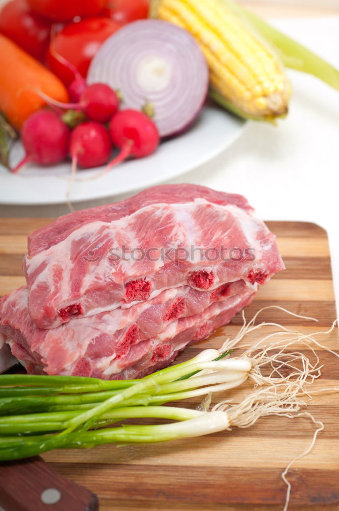 Similar – Image, Stock Photo Prepare meat with spices and oil