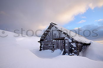 Similar – Image, Stock Photo Snowed in in a lonely mountain hut