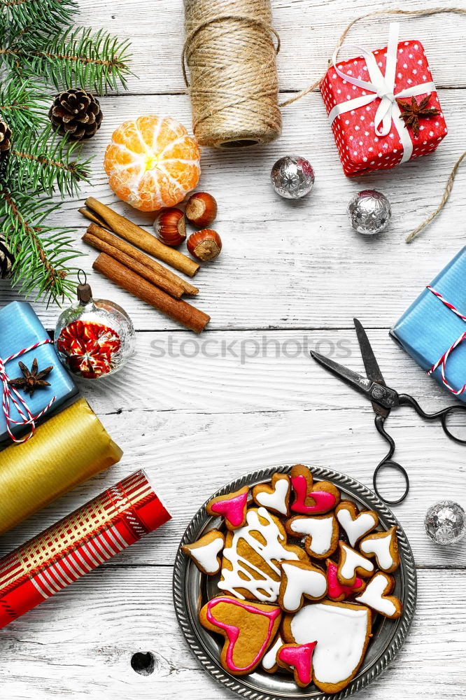 Similar – Table with Christmas decoration and notebook