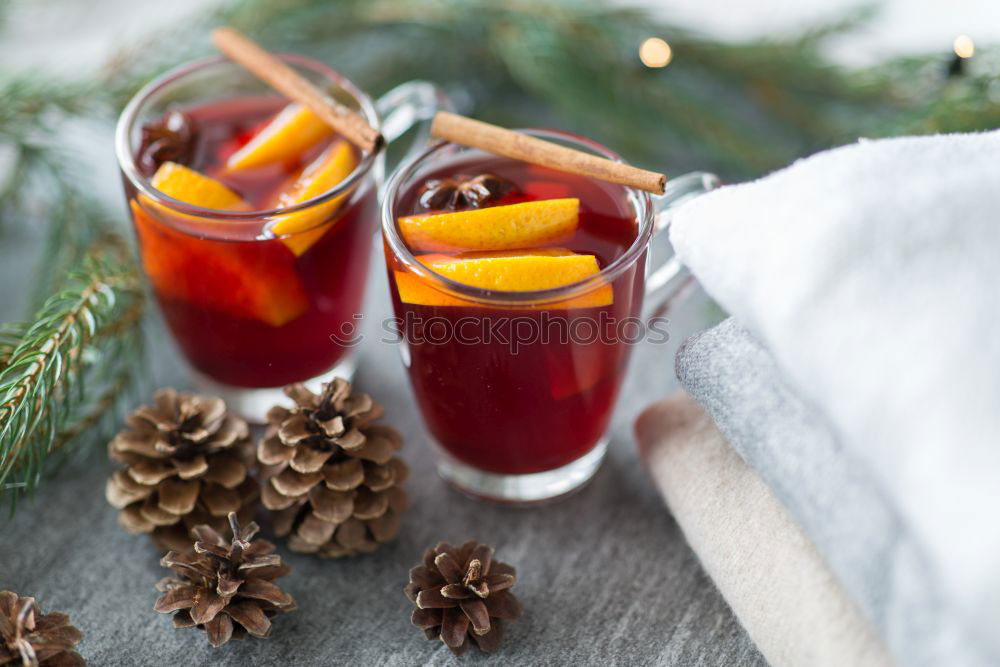 Similar – Image, Stock Photo Mulled wine glass with orange, cinnamon and star anise