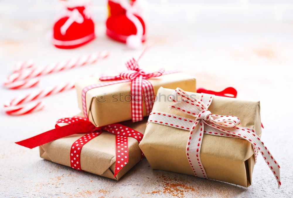 Similar – Image, Stock Photo Red wrapped gift boxes