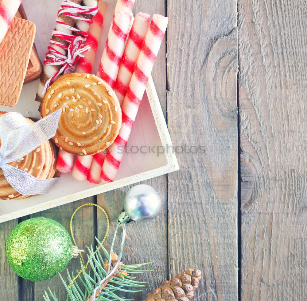 Similar – Image, Stock Photo Christmas cookies in a kid lunch box