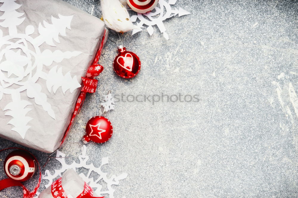 Christmas background with white red gift wrapping