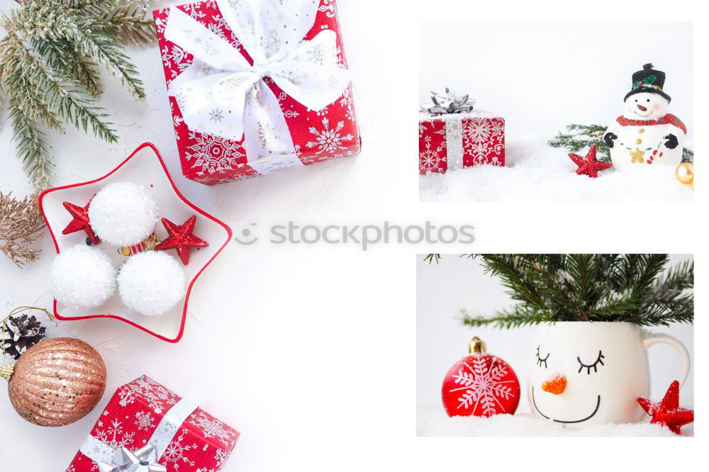 Similar – Flat lay of Christmas ornaments