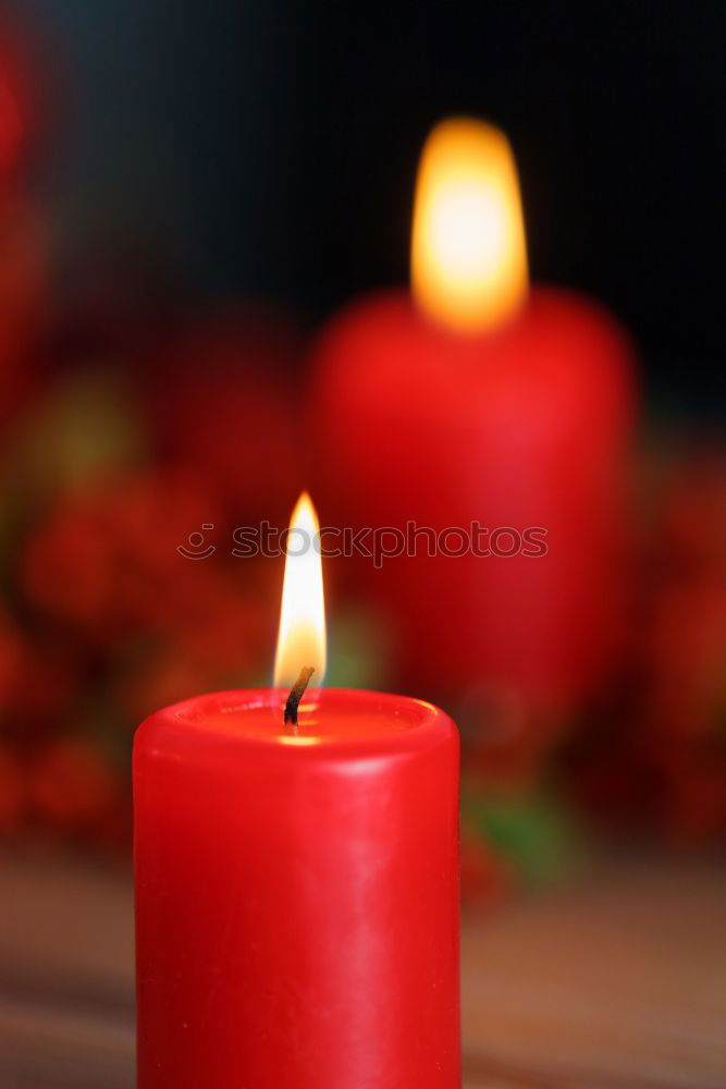 Similar – Image, Stock Photo Candle with Christmas decoration