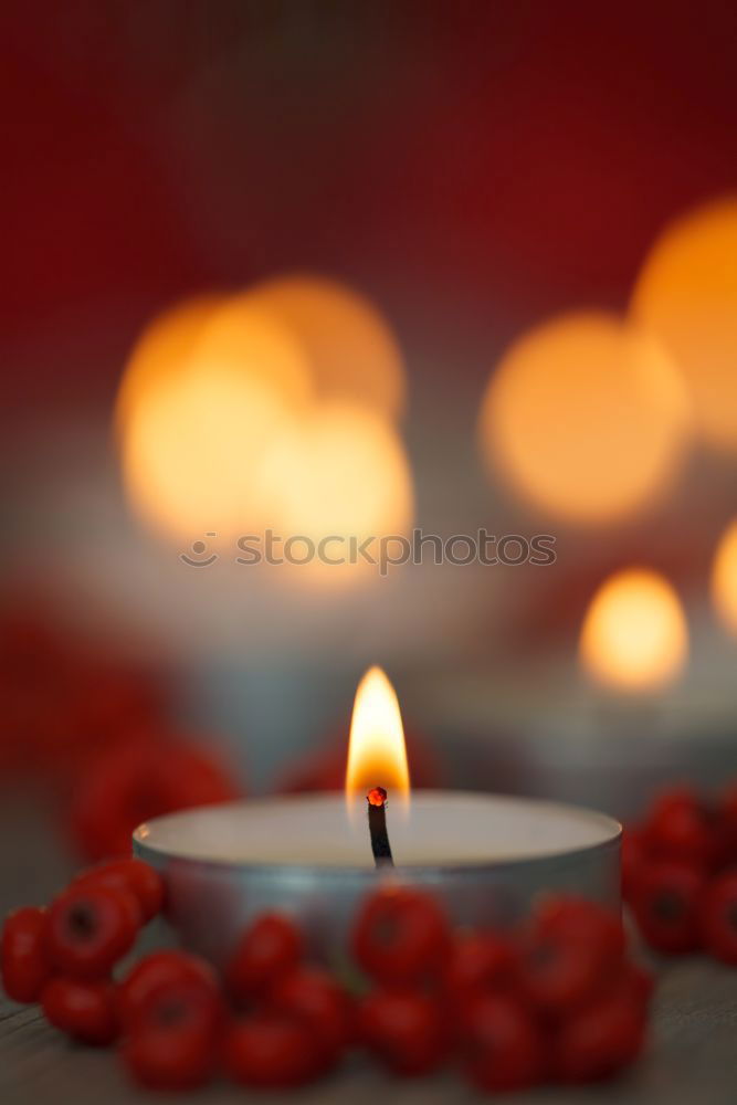 Similar – Image, Stock Photo Candle with Christmas decoration